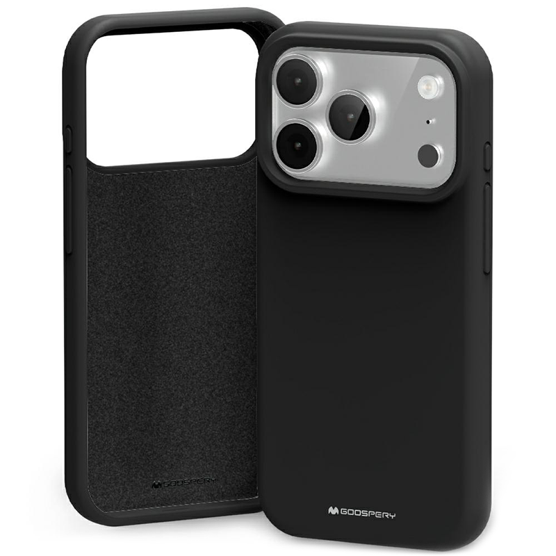 Etui Mercury Silicone do iPhone 17 Pro / 18 Pro Czarne - Black