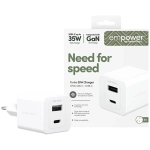 Ładowarka sieciowa PanzerGlass empower Turbo 35 W 1 x USB-C / 1 x USB-A Biała - White