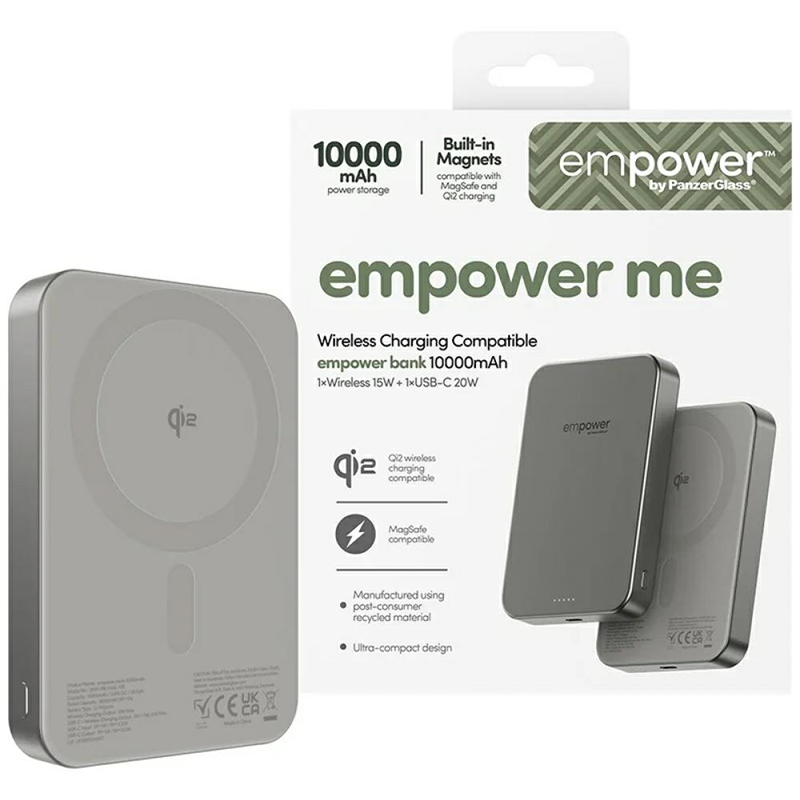 Powerbank PanzerGlass empower Bank 10000 mAh Tytanowy - Titanium