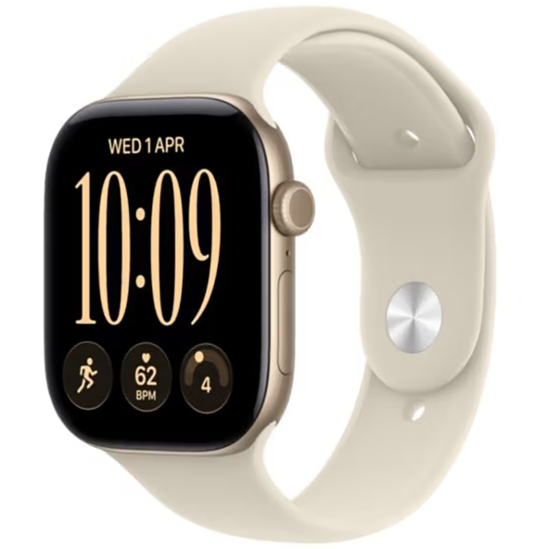 Apple Watch Series 12 (2026) GPS 42mm koperta aluminiowa Light Gold + pasek Sand Sport Band S/M