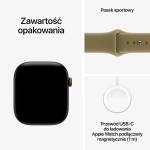 Apple Watch Series 12 (2026) GPS 46mm koperta aluminiowa Dark Bronze + pasek Olive Sport Band M/L