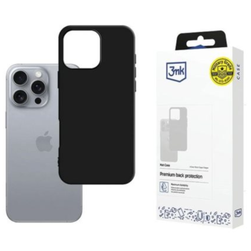 Etui 3mk Matt Case do iPhone 16 Pro Max Czarne - Black