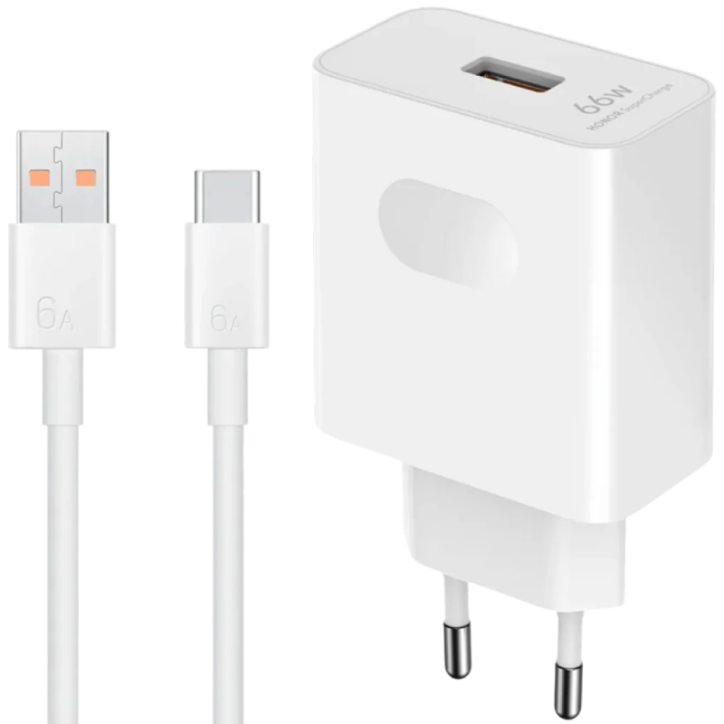 Ładowarka sieciowa Honor SuperCharge 2 66 W USB-A+ Kabel USB-C Biała - White