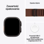 Apple Watch Ultra 4 (2026) GPS + Cellular 49mm koperta tytanowa Black + pasek Burgundy Alpine Loop L