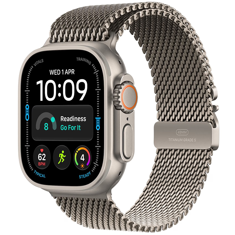 Apple Watch Ultra 4 (2026) GPS + Cellular 49mm koperta Natural Titanium + pasek Natural Titanium Milanese Loop S