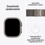 Apple Watch Ultra 4 (2026) GPS + Cellular 49mm koperta Natural Titanium + pasek Natural Titanium Milanese Loop S
