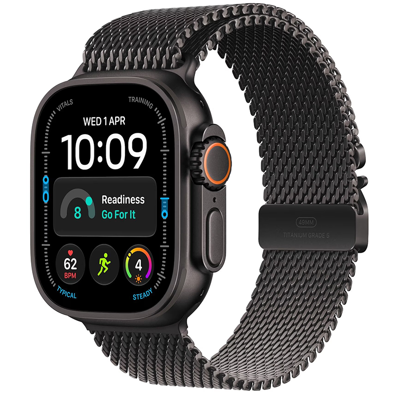Apple Watch Ultra 4 (2026) GPS + Cellular 49mm koperta Black Titanium + pasek Black Titanium Milanese Loop M