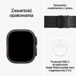 Apple Watch Ultra 4 (2026) GPS + Cellular 49mm koperta Black Titanium + pasek Black Titanium Milanese Loop M
