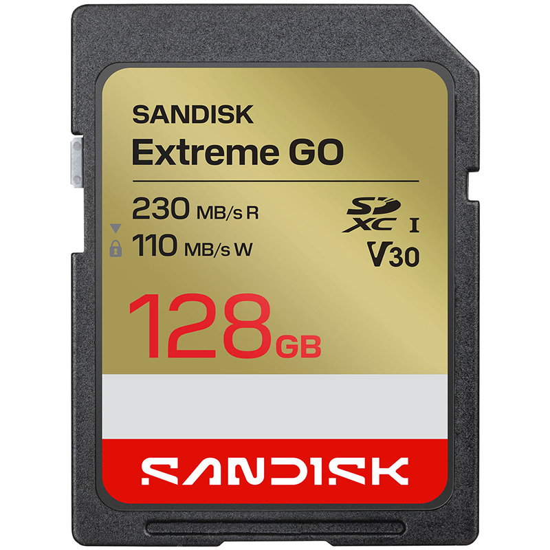 Karta pamięci SanDisk 128 GB Extreme GO SDXC 230/110 MB/s C10 V30 UHS-I U3