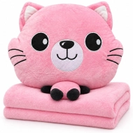 Pluszak z kocem Trusty TR-K03 kot 45 cm Różowy - Pink