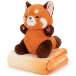 Pluszak z kocem Trusty panda ruda 45 cm Pomarańczowy - Orange