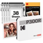 Drukarka przenośna Kodak Mini 3 Bundle + 38 arkuszy Biała - White
