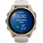 Smartwatch Garmin Fenix 8 43mm Sapphire Złoto-szary - Soft Gold-Fog Grey