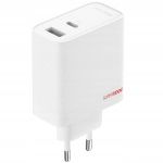 Ładowarka sieciowa OnePlus SUPERVOOC 80 W GaN USB-C + USB-A + Kabel USB-C Biało-czerwona - White-red