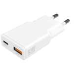 Ładowarka sieciowa 4smarts PDPlug Duos Slim 30 W USB-C + USB-A Biała - White