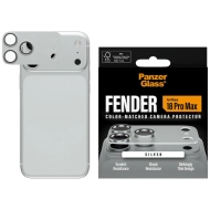 Szkło hartowane na aparaty PanzerGlass Fender do iPhone 18 Pro Max Srebrne - Silver