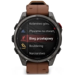 Smartwatch Garmin Fenix 8 Pro 47mm LTE Szaro-brązowy - Carbon Grey-Chestnut