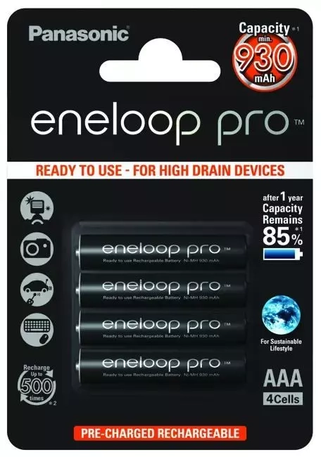 Akumulatorki Panasonic Eneloop PRO R03 AAA 930mAh - 4 szt. (blister)