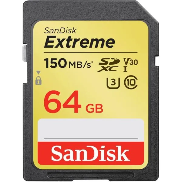 Karta pamięci SanDisk Extreme SDXC 64 GB C10 V30 UHS-I U3 (150 MB/s)