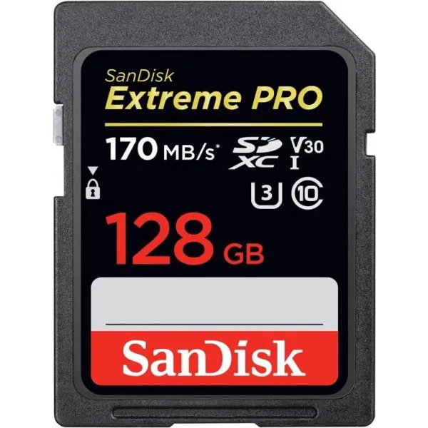Karta pamięci Sandisk Extreme Pro SDXC 128 GB V30 UHS-I U3 (170 MB/s)