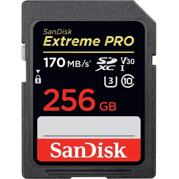 Karta pamięci Sandisk Extreme Pro SDXC 256 GB V30 UHS-I U3 (170 MB/s)