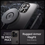 Etui Spigen Rugged Armor Mag Magsafe iPhone 15 Pro Max Matte Black Czarny Case