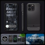 Etui Spigen Rugged Armor Mag Magsafe iPhone 15 Pro Max Matte Black Czarny Case