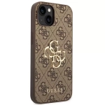 Etiu Guess 4G Big Metal Logo do iPhone 15 Brązowy