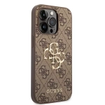 Etiu Guess 4G Big Metal Logo do iPhone 15 Pro Max Brązowy