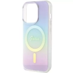 Etui Guess Hardcase IML Iridescent MagSafe iPhone 15 Pro Fioletowy