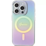 Etui Guess Hardcase IML Iridescent MagSafe iPhone 15 Pro Fioletowy