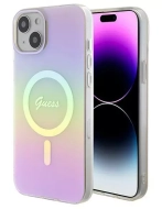 Etui Guess Hardcase IML Iridescent MagSafe iPhone 15 Różowy