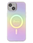 Etui Guess Hardcase IML Iridescent MagSafe iPhone 15 Różowy