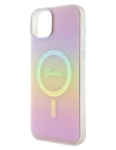Etui Guess Hardcase IML Iridescent MagSafe iPhone 15 Różowy