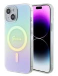 Etui Guess Hardcase IML Iridescent MagSafe iPhone 15 Turkusowy