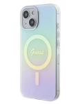 Etui Guess Hardcase IML Iridescent MagSafe iPhone 15 Turkusowy