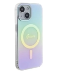 Etui Guess Hardcase IML Iridescent MagSafe iPhone 15 Turkusowy