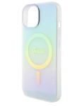 Etui Guess Hardcase IML Iridescent MagSafe iPhone 15 Turkusowy