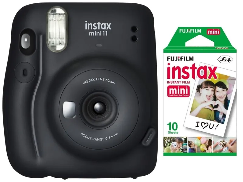 Aparat FujiFilm Instax mini 11 Charcoal Gray + 10 wkładów Instax mini