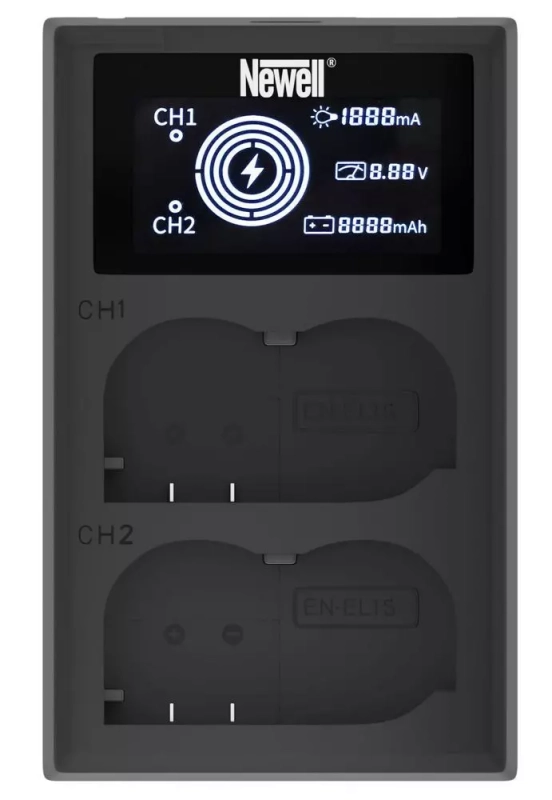 Ładowarka dwukanałowa Newell FDL-USB-C do akumulatorów EN-EL15 1