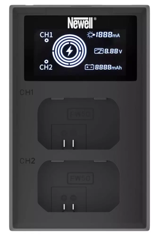 Ładowarka dwukanałowa Newell FDL-USB-C do akumulatorów NP-FW50 1