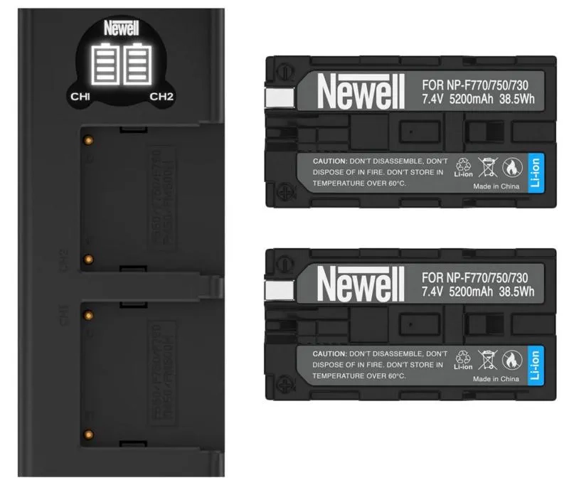 Zestaw ładowarka dwukanałowa Newell DL-USB-C i dwa akumulatory NP-F770