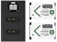 Zestaw ładowarka dwukanałowa Newell DL-USB-C i dwa akumulatory NP-BX1