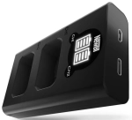 Zestaw ładowarka dwukanałowa Newell DL-USB-C i dwa akumulatory NP-FW50