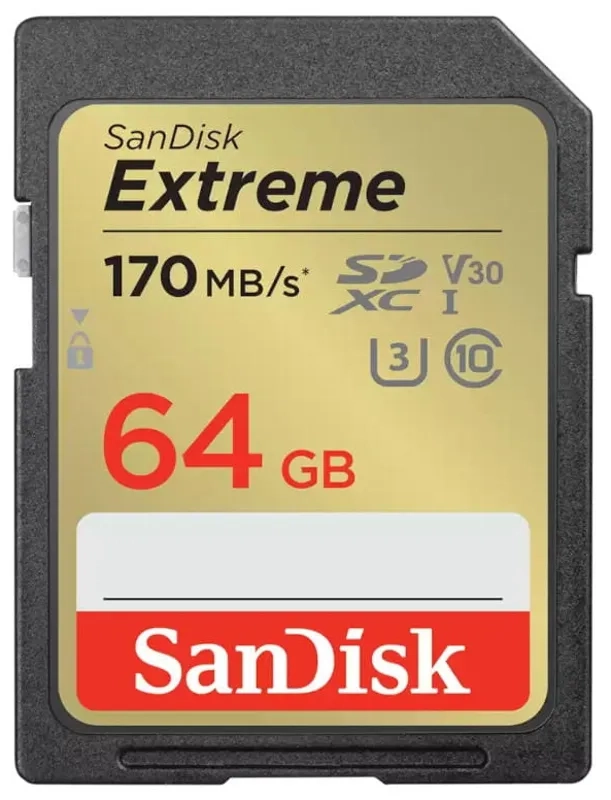 Karta pamięci SanDisk Extreme SDXC 64 GB C10 V30 UHS-I U3 (170 Mb/s)