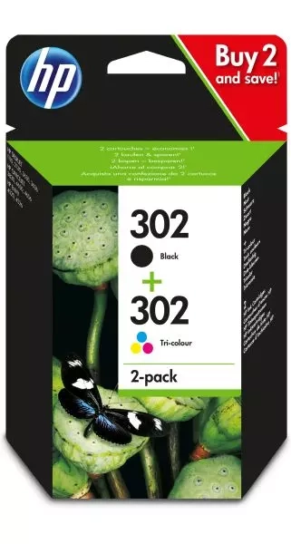 Zestaw tuszy HP 302 Black + Tricolor (X4D37AE)