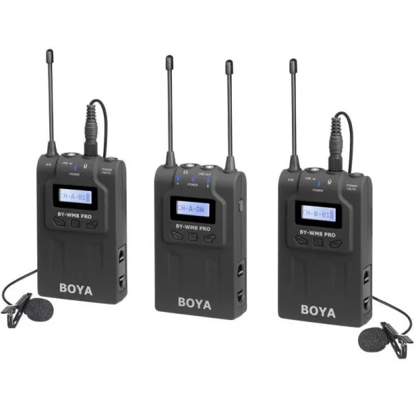 Bezprzewodowy system mikrofonowy Boya BY-WM8 Pro-K2 (RX+TX+TX)