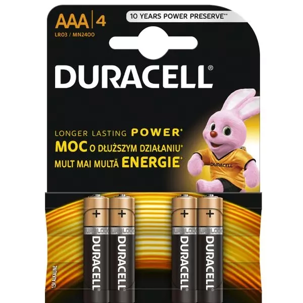 Baterie Duracell Basic AAA LR03 Extra Life 4 szt.