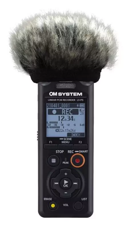 Rejestrator audio OM SYSTEM LS‑P5 Zestaw ochrony przed wiatrem 1