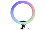 Lampa pierścieniowa LED RGB 14" 4Mobee + statyw 1